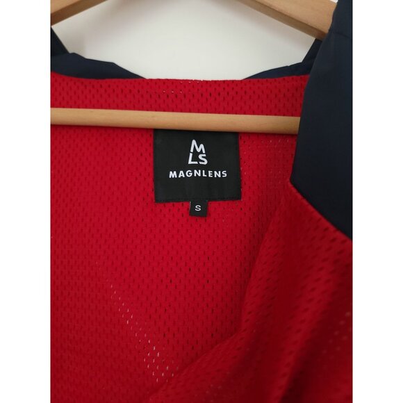 Magnlens Waterproof Hooded Jacket Navy Blue Windbreaker Removable Sleeves Mens S - Picture 10 of 12